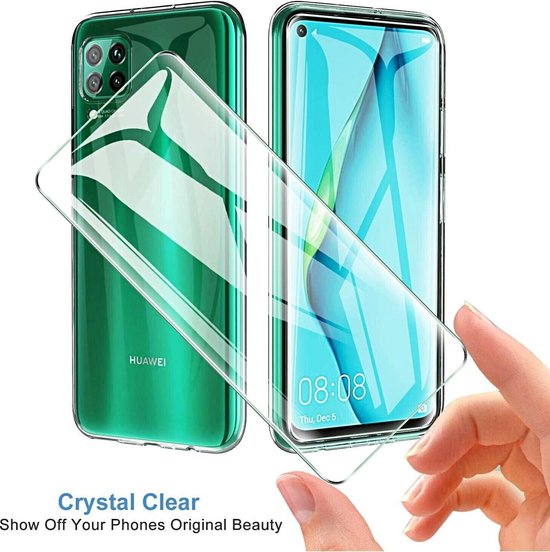 Huawei P40 Lite Hoesjes – TPU Siliconen Backcover – Inclusief 2x Gehard Glas Screenprotector – Transparant-Ilumina Benelux