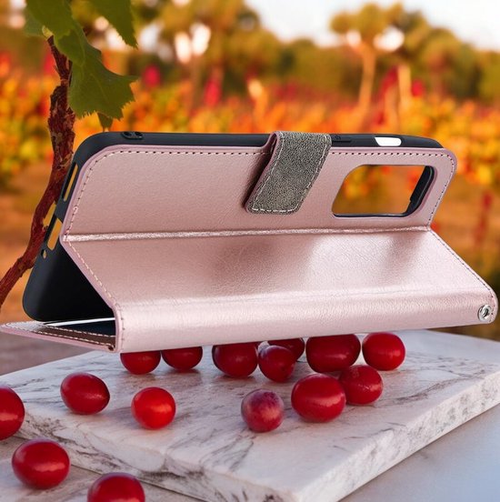 Samsung Galaxy A52/A52s Hoesjes – Bookcase Portemonnee – Pasjeshouder – Magneetsluiting – Roségoud-Ilumina Benelux