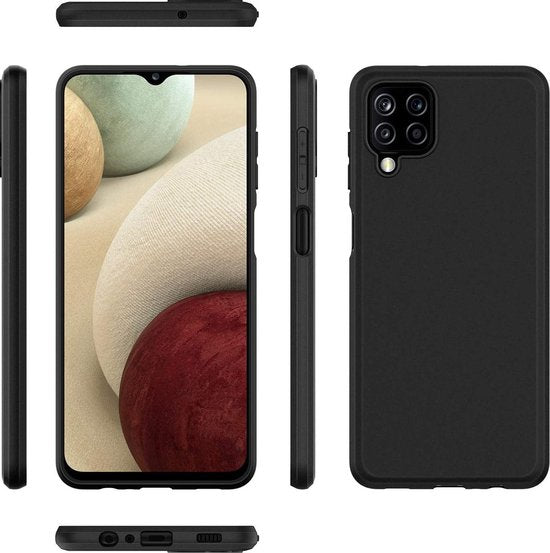 Samsung Galaxy A12 Hoesjes – Siliconen Backcover – Soft Touch – Schokbestendig – Zwart-Ilumina Benelux