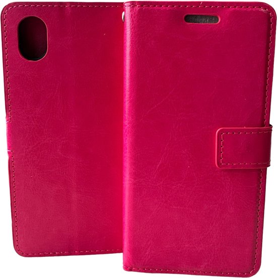 Portemonnee Hoesje - 2 Pack Screenprotector Geschikt voor: Samsung Galaxy A01 Core 2020 - Roze