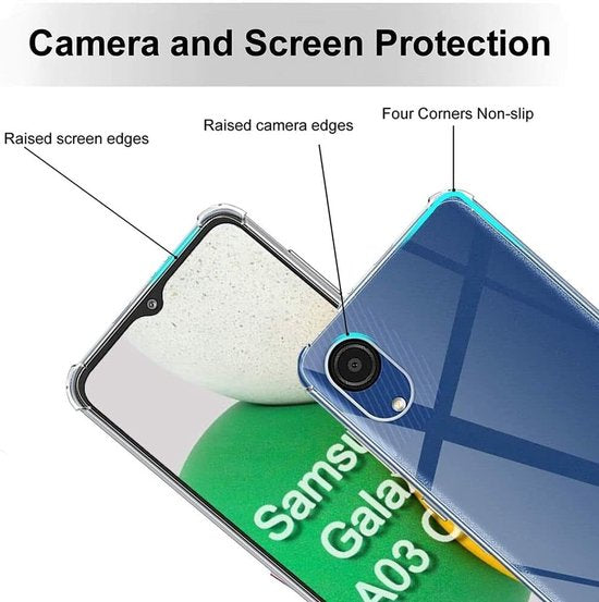 Samsung Galaxy A03 Core Hoesjes – Siliconen Backcover – Schokbestendig – Transparant-Ilumina Benelux