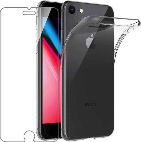 iPhone 6 Plus/6S Plus Hoesjes – Transparante TPU Siliconen Backcover – 2x Gehard Glas Screenprotector – Anti-kras-Ilumina Benelux