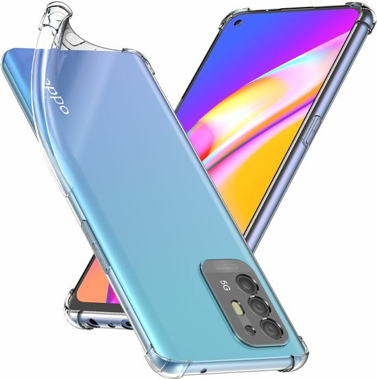 Oppo A94 5G Hoesjes – Transparante Siliconen Backcover – Schokbestendig – 3 Pack Screenprotector Gehard Glas-Ilumina Benelux