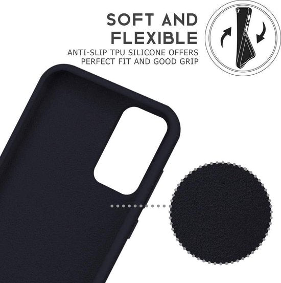 Samsung Galaxy A20S Hoesjes – Liquid Siliconen Backcover – Soft Touch – Flexibel – Mist Blauw-Ilumina Benelux