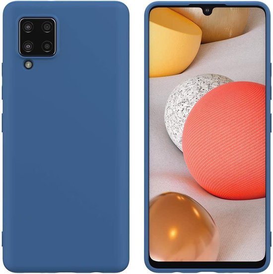 Samsung Galaxy A42 5G Hoesjes – Liquid Siliconen Backcover – Soft Touch – Flexibel – Azuurblauw-Ilumina Benelux