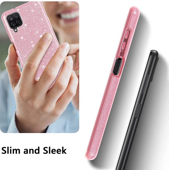 Samsung Galaxy A42 5G Hoesjes – Siliconen TPU Backcover – Glitter Bling – Schokbestendig – Zwart-Ilumina Benelux
