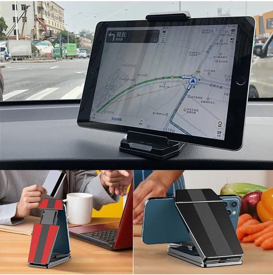 Telefoonhouder auto – Dashboard anti-slip sticky pad – Plakfunctie – Geschikt voor smartphone & iPad – Zwart-Ilumina Benelux