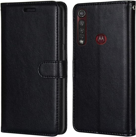 Motorola Moto G8 Plus Hoesjes – Portemonnee Book Case – Pasjeshouder – Magneetsluiting – Zwart