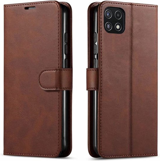 Samsung Galaxy A22 5G Hoesjes – Bookcase Portemonnee – Pasjeshouder – 3x Gehard Glas Screenprotector – Turquoise-Ilumina Benelux