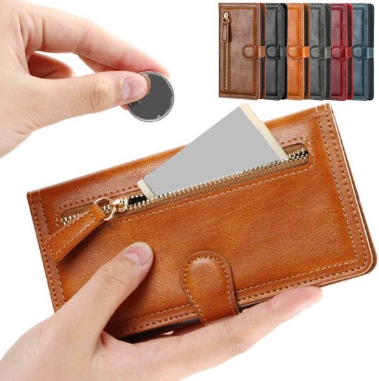 Premium Vintage Wallet Hoesje Geschikt voor Samsung Galaxy A16 - DonkerBruin