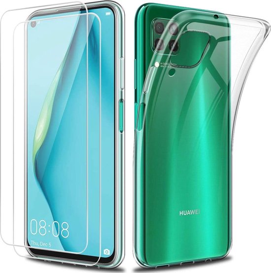 Huawei P40 Lite Hoesjes – Transparante Siliconen Backcover – Inclusief 2x Screenprotector – Anti-kras-Ilumina Benelux