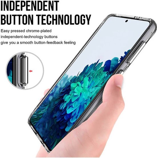 Samsung Galaxy S21 Hoesjes – Siliconen Backcover – Military Grade Schokbestendig – Crystal Clear Transparant-Ilumina Benelux