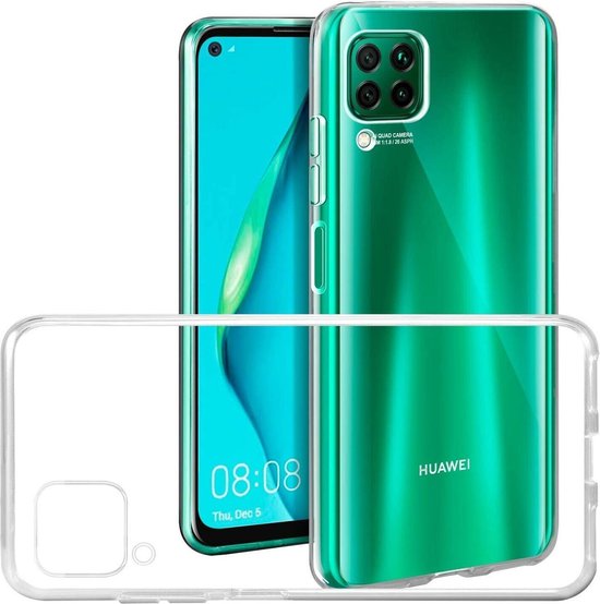 Huawei P40 Lite Hoesjes – TPU Siliconen Backcover – Inclusief 2x Gehard Glas Screenprotector – Transparant-Ilumina Benelux