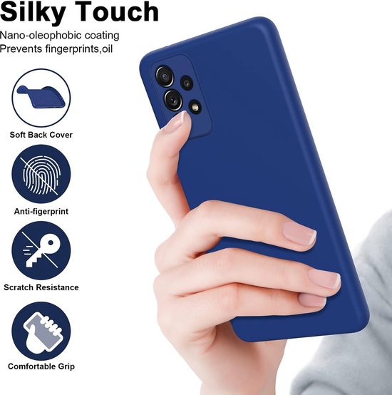 Samsung Galaxy A13 4G Hoesjes – Liquid Silicone Backcover – Soft Touch Flexibel – Blauw/Paars-Ilumina Benelux