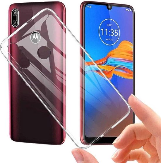Motorola Moto E6S/E6 Plus Hoesjes – Transparante TPU Siliconen Backcover – Soft Case – Inclusief 3x Screenprotector – Transparant
