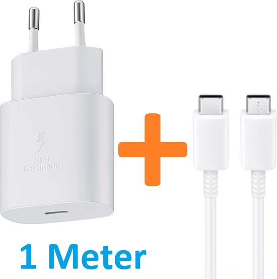 Oplaadkabel – Geschikt voor Samsung/Oppo/OnePlus/Motorola/Huawei/Sony/Switch/PS5/GoPro – USB-C – 25W Snelladen – 1m-Oplader-Ilumina Benelux