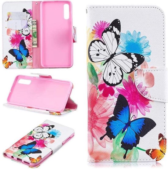 iPhone XS Max Hoesjes – Bookcase Portemonnee Hoes – Magneetsluiting – Vlinder Print – Multicolor-Ilumina Benelux
