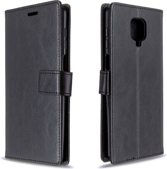 Xiaomi Redmi Note 9 Pro/9S Hoesjes – Portemonnee Book Case – Pasjeshouder – 2x Screenprotector Gehard Glas – Zwart-Ilumina Benelux