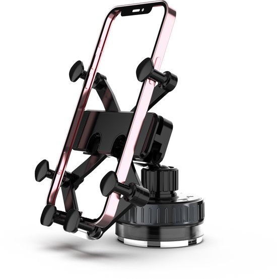 Telefoonhouder auto – Vacuüm zuignap – Voor dashboard & scherm – 360° draaibaar – Zwart-Ilumina Benelux