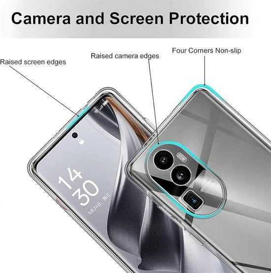 OPPO Reno 10 Pro Hoesjes – Transparante TPU Siliconen Backcover – Soft Case – Inclusief 2x Gehard Glas Screenprotector-Ilumina Benelux