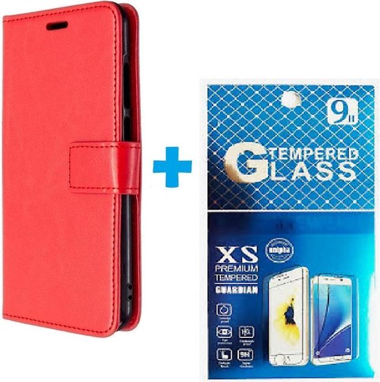Nokia X10/X20 Hoesjes – Portemonnee Book Case – Pasjeshouder – 2x Gehard Glas Screenprotector – Rood-Ilumina Benelux