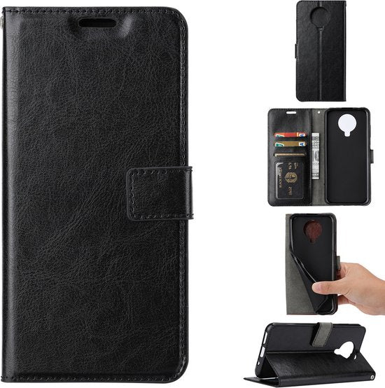 Nokia 5.3 Hoesjes – Bookcase Portemonnee Hoes – Magneetsluiting – 2x Screenprotector – Zwart-Ilumina Benelux