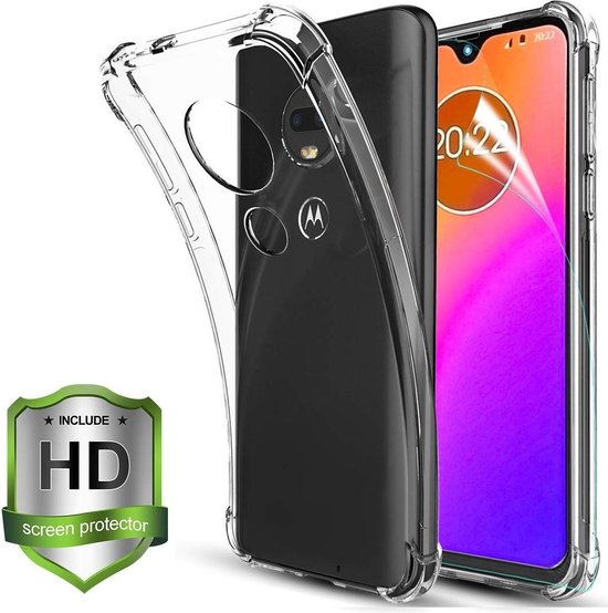 Motorola Moto G7/G7 Plus Hoesjes – Anti-Shock Hybride Soft Backcover – Schokbestendig – Inclusief 2x Screenprotector – Zwart-Ilumina Benelux