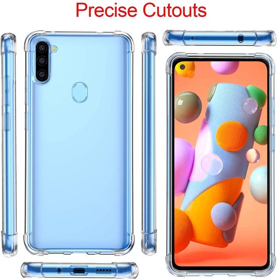 Samsung Galaxy A11 Hoesjes – Anti-Shock Siliconen Backcover – 2x Screenprotector Gehard Glas-Ilumina Benelux