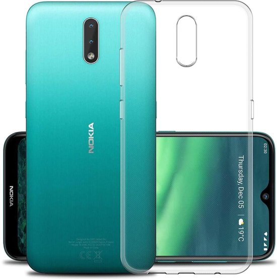 Nokia 2.3 Hoesjes – Transparante TPU Siliconen Backcover – 2x Gehard Glas Screenprotector – Anti-kras-Ilumina Benelux