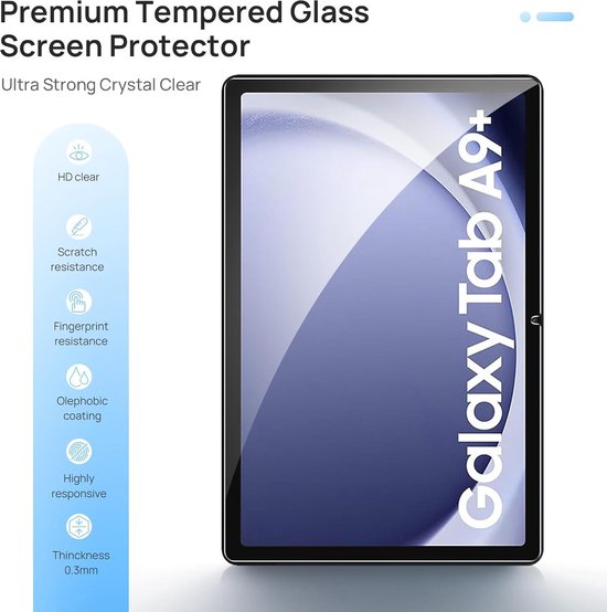 Screenprotector – Geschikt voor Samsung Galaxy Tab A9 Plus/A9+ & Tab A11 Plus 11 inch – Gehard Glas – Anti-kras-tabletscreenprotectors-Ilumina Benelux