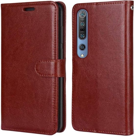 Xiaomi Mi 10 / 10 Pro Hoesjes – Portemonnee Bookcase – Pasjeshouder – Magneetsluiting – Bruin-Ilumina Benelux