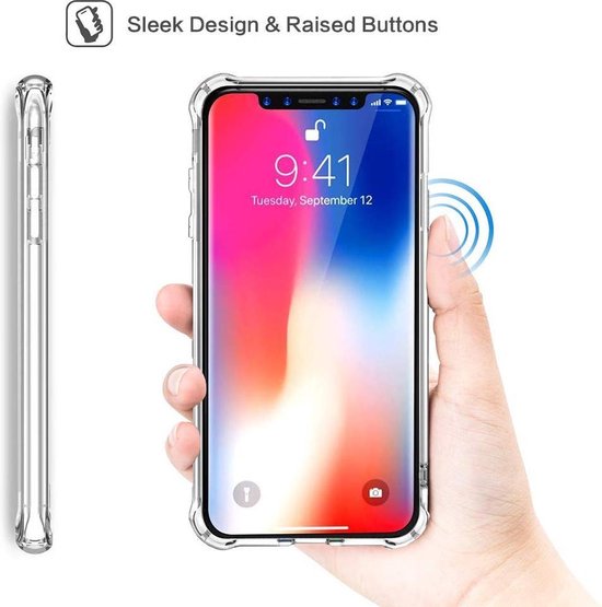 iPhone Xr Hoesjes – Hybride Backcover – Schokbestendig – 2x Gehard Glas Screenprotector – Transparant-Ilumina Benelux