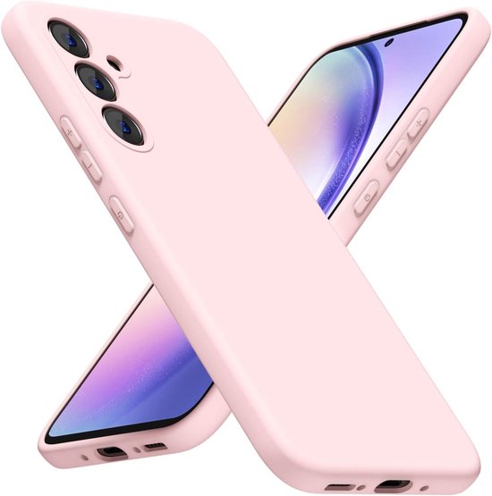 Samsung Galaxy A16 Hoesjes – Liquid Siliconen Backcover – Schokbestendig – Soft Touch – Lichtroze-Ilumina Benelux
