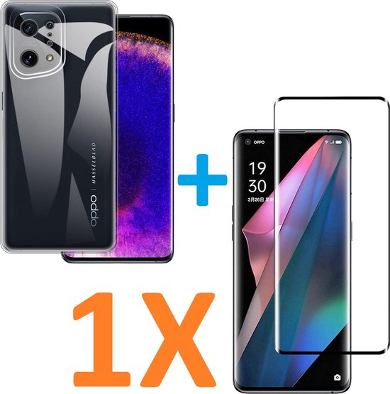 Oppo Find X5 Hoesjes – Transparante Soft TPU Siliconen Backcover – Schokbestendig – Incl. Gehard Glas Screenprotector-Ilumina Benelux