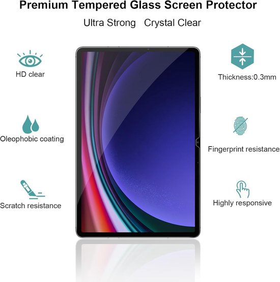 Screenprotector – Geschikt voor Samsung Galaxy Tab S10 FE/S9/S9 FE 11 inch – Gehard Glas – Anti-kras – 2-pack Tempered Glas-tabletscreenprotectors-Ilumina Benelux