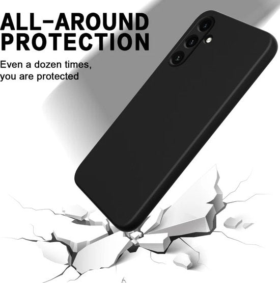 Liquid Silicone hoesje Geschikt voor: Samsung Galaxy A24 4G & 5G Soft Touch Flexible - Zwart