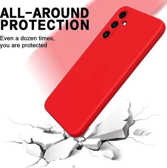 Samsung Galaxy A25 5G Hoesjes – Liquid Siliconen Backcover – Soft Touch – Flexibel – Rood-Ilumina Benelux
