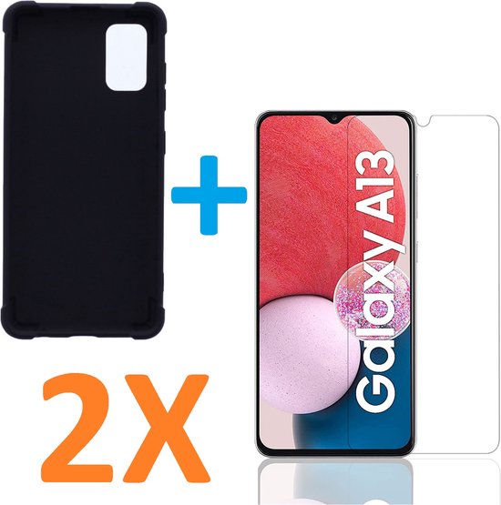 Samsung Galaxy A13 5G Hoesjes – Siliconen Backcover – Schokbestendig – Incl. 2x Glazen Screenprotector – Zwart-Ilumina Benelux