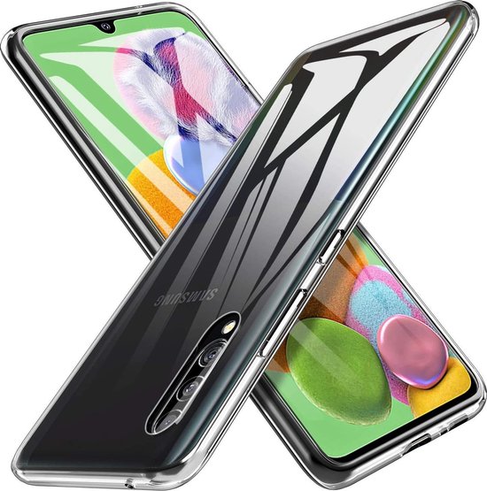 Flexibele achterkant Silicone hoesje Transparant Geschikt voor: Samsung Galaxy A90