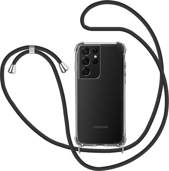Samsung Galaxy S21 Ultra Hoesjes – Transparante Backcover met Koord – Schokbestendig Anti-shock-Ilumina Benelux