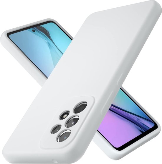 Samsung Galaxy A53 Hoesjes – Liquid Siliconen Backcover – Soft Touch Flexibel – Wit-Ilumina Benelux