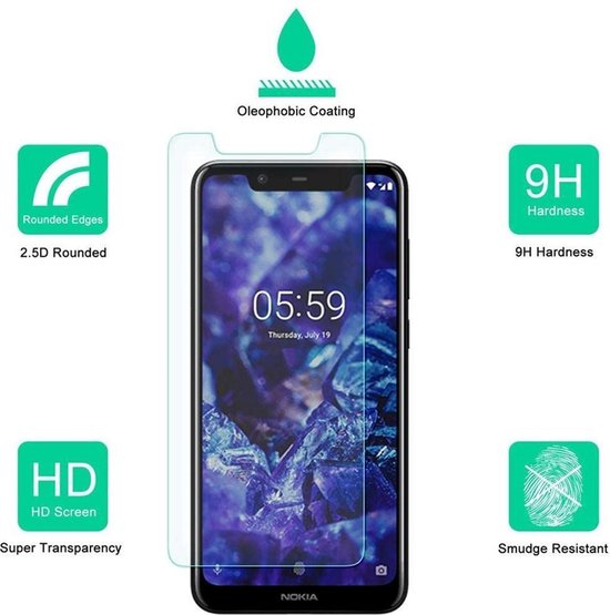 Nokia 5.1 Plus Hoesjes – Portemonnee Hoes – Pasjeshouder – 2x Screenprotector – Turquoise-Ilumina Benelux