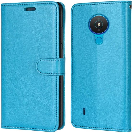 Nokia 1.4 Hoesjes – Bookcase Portemonnee Hoes – Pasjeshouder – Magneetsluiting – Turquoise-Ilumina Benelux