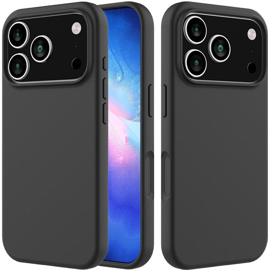 iPhone 17 Pro Max Hoesjes – Liquid Siliconen Backcover – Soft Touch – Schokbestendig – Zwart-Ilumina Benelux