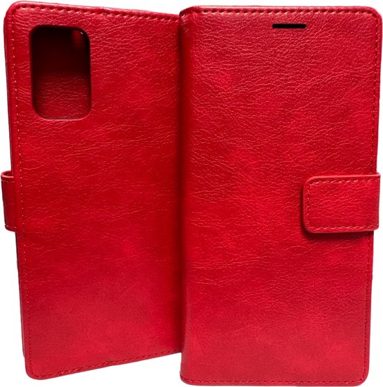 Samsung Galaxy S20 Plus Hoesjes – Portemonnee Hoes – 2 Pack Screenprotector – Pasjeshouder – Rood-Ilumina Benelux