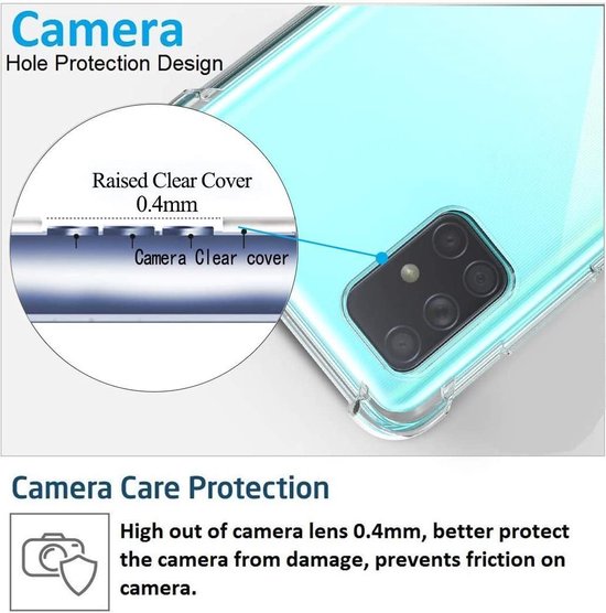 Shockproof Soft TPU hoesje zwart Silicone Case Geschikt voor: Samsung Galaxy A31