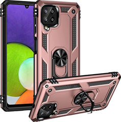 Samsung Galaxy A22 4G Hoesjes – Ring Armor Backcover – 360° Draaibare Standaard – Magneet – Roségoud