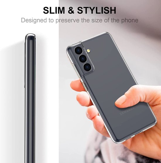 Samsung Galaxy S22 Plus Hoesjes – Transparante Siliconen Backcover – Inclusief 1x Screenprotector Gehard Glas – Anti Kras-Ilumina Benelux