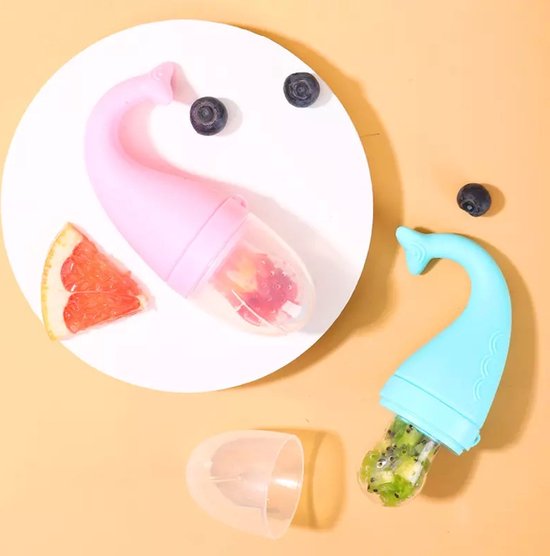 Fruitspeen Baby – Siliconen Fruitzuiger & Bijtring – Voorkomt Verstikking – BPA-vrij – Blauw-Ilumina Benelux