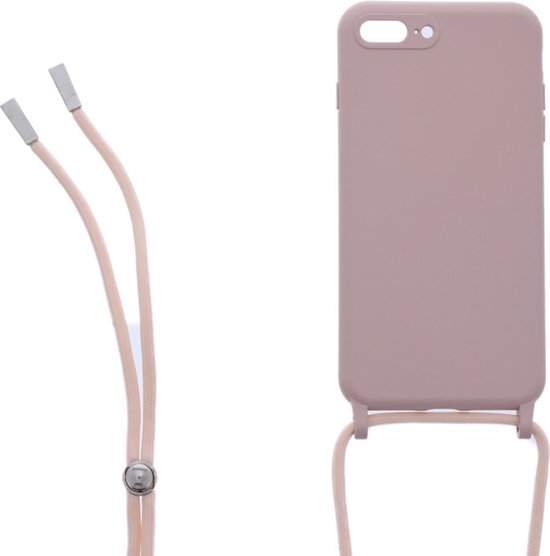 iPhone 7 Plus / 8 Plus Hoesjes – Siliconen Backcover met Ketting – TPU – Beige-Ilumina Benelux